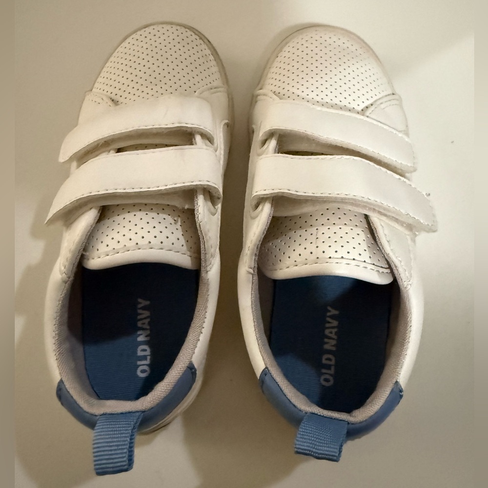 Kids White Velcro Sneakers